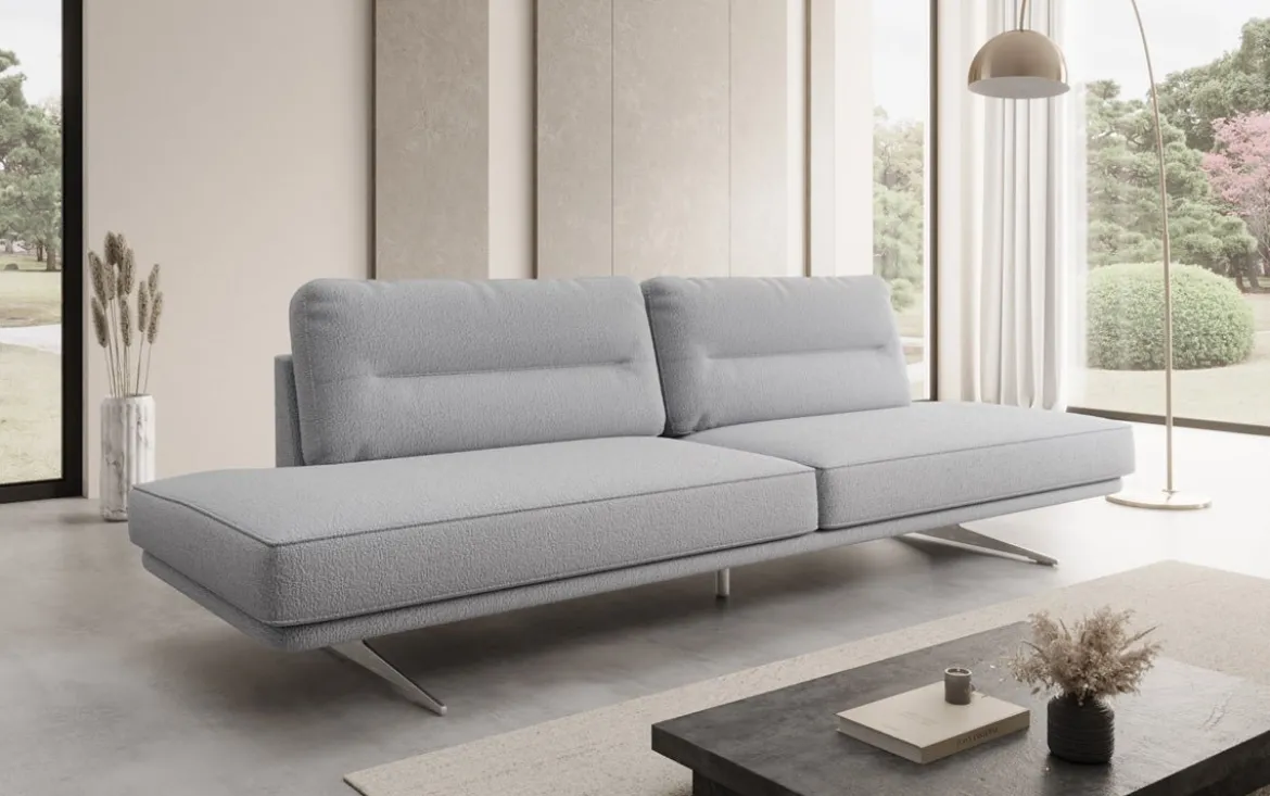 Designer Sofa Torino 3 Sitzer Open in Bouclé