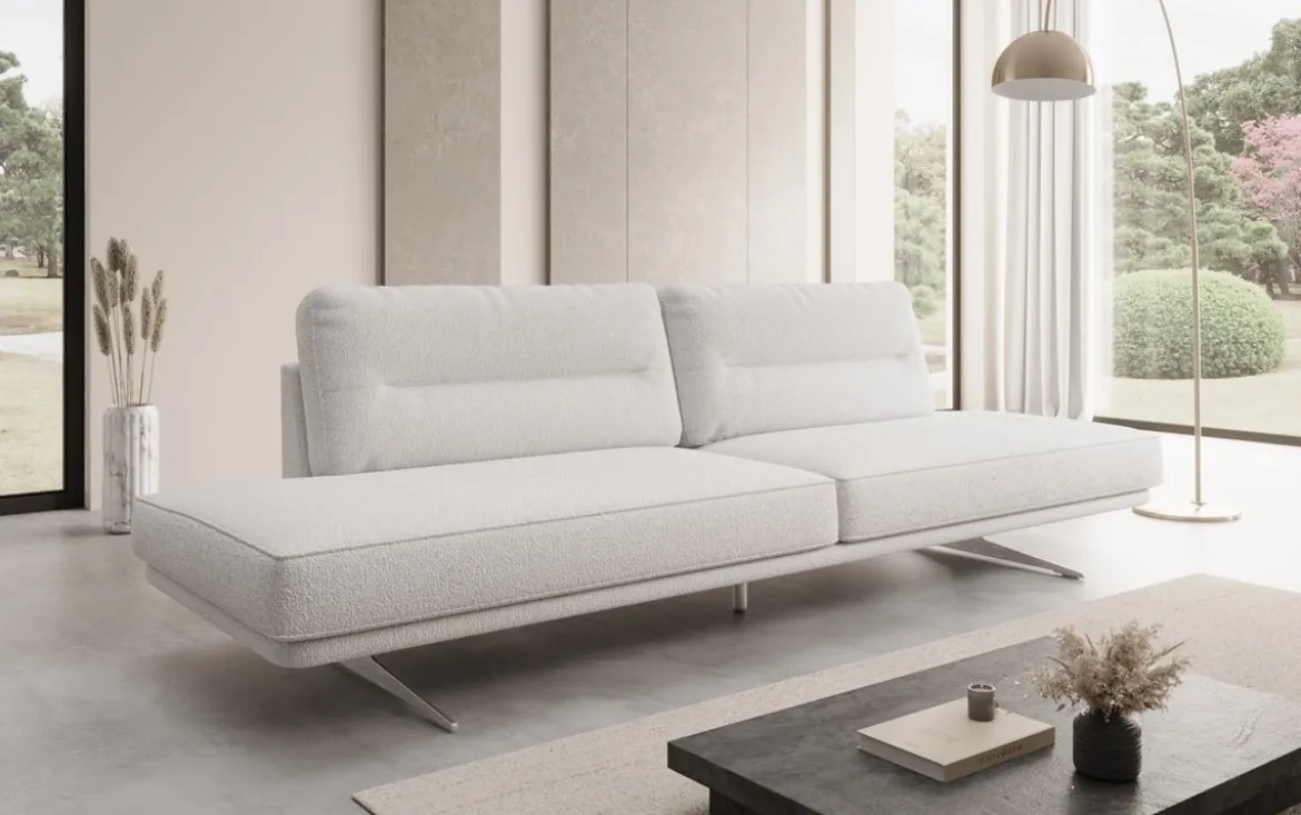 Designer Sofa Torino 3 Sitzer Open in Bouclé