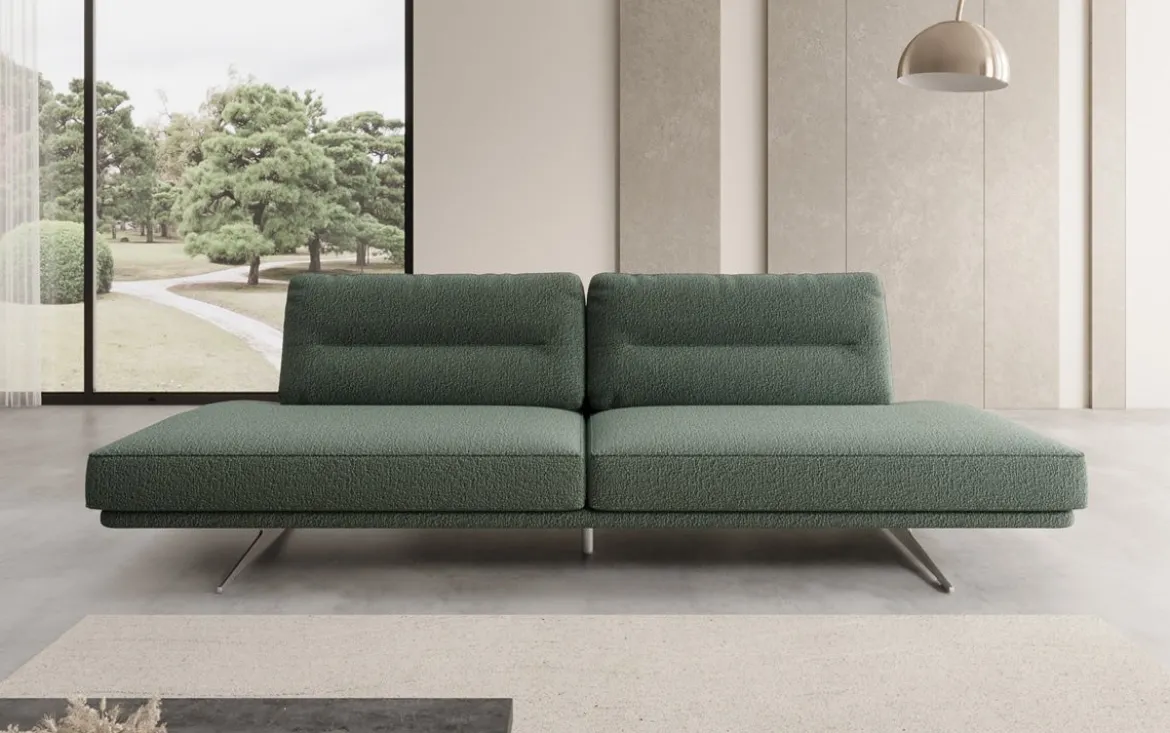 Designer Sofa Torino 3 Sitzer Open in Bouclé