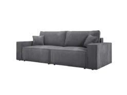Designer Sofa Velanova 3 Sitzer Cord mit Schlaf- und Klappfunktion