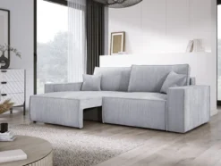 Designer Sofa Velanova 3 Sitzer Cord mit Schlaf- und Klappfunktion