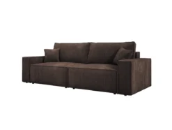 Designer Sofa Velanova 3 Sitzer Cord mit Schlaf- und Klappfunktion
