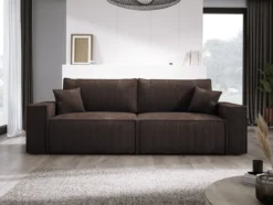 Designer Sofa Velanova 3 Sitzer Cord mit Schlaf- und Klappfunktion