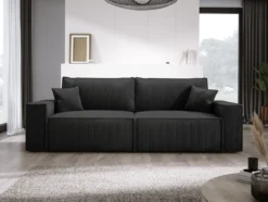 Designer Sofa Velanova 3 Sitzer Cord mit Schlaf- und Klappfunktion
