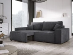 Designer Sofa Velanova 3 Sitzer Cord mit Schlaf- und Klappfunktion
