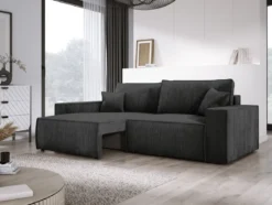 Designer Sofa Velanova 3 Sitzer Cord mit Schlaf- und Klappfunktion