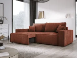 Designer Sofa Velanova 3 Sitzer Cord mit Schlaf- und Klappfunktion
