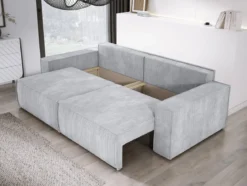 Designer Sofa Velanova 3 Sitzer Cord mit Schlaf- und Klappfunktion