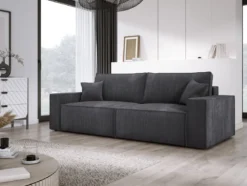 Designer Sofa Velanova 3 Sitzer Cord mit Schlaf- und Klappfunktion