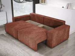 Designer Sofa Velanova 3 Sitzer Cord mit Schlaf- und Klappfunktion