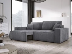 Designer Sofa Velanova 3 Sitzer Cord mit Schlaf- und Klappfunktion