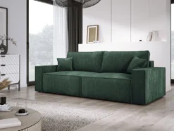 Designer Sofa Velanova 3 Sitzer Cord mit Schlaf- und Klappfunktion
