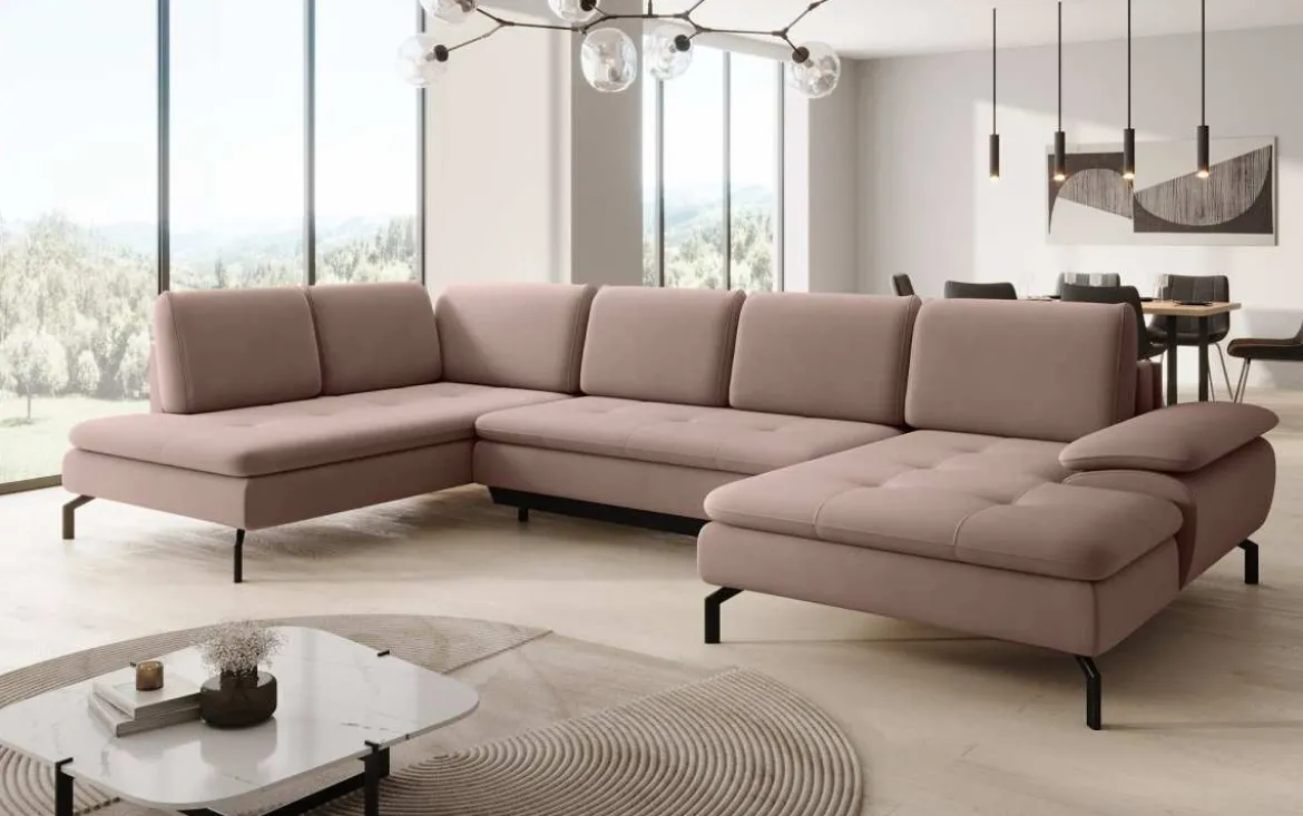 Designer Sofa Verila U mit Schlaf- und Klappfunktion