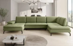 Designer Sofa Verila U mit Schlaf- und Klappfunktion