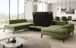Designer Sofa Verila U mit Schlaf- und Klappfunktion