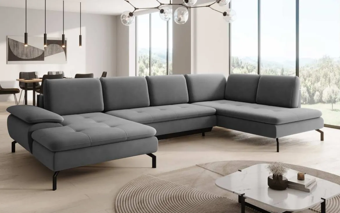 Designer Sofa Verila U mit Schlaf- und Klappfunktion
