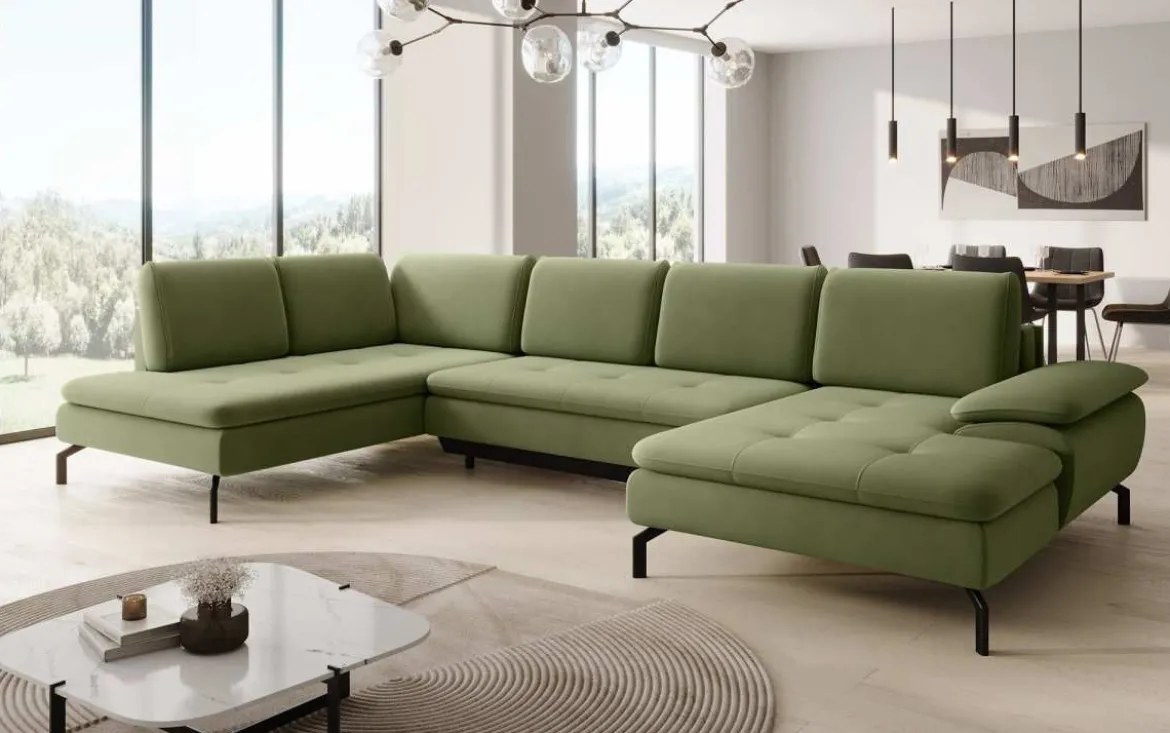 Designer Sofa Verila U mit Schlaf- und Klappfunktion
