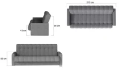 Designer Sofa Vido mit Schlaf- und Klappfunktion