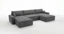 Designer Sofa Vienna U mit Schlaffunktion und Stauraum in Cord