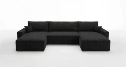 Designer Sofa Vienna U mit Schlaffunktion und Stauraum in Cord