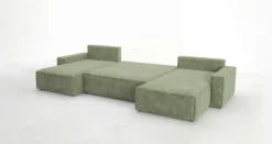Designer Sofa Vienna U mit Schlaffunktion und Stauraum in Cord