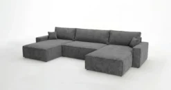 Designer Sofa Vienna U mit Schlaffunktion und Stauraum in Cord