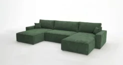 Designer Sofa Vienna U mit Schlaffunktion und Stauraum in Cord
