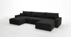 Designer Sofa Vienna U mit Schlaffunktion und Stauraum in Cord