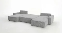 Designer Sofa Vienna U mit Schlaffunktion und Stauraum in Cord