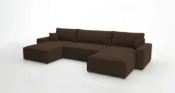 Designer Sofa Vienna U mit Schlaffunktion und Stauraum in Cord
