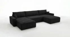 Designer Sofa Vienna U mit Schlaffunktion und Stauraum in Cord