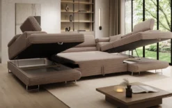 Designer Sofa Vigo mit Schlaf - und Klappfunktion in Cord
