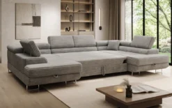 Designer Sofa Vigo mit Schlaf - und Klappfunktion in Cord