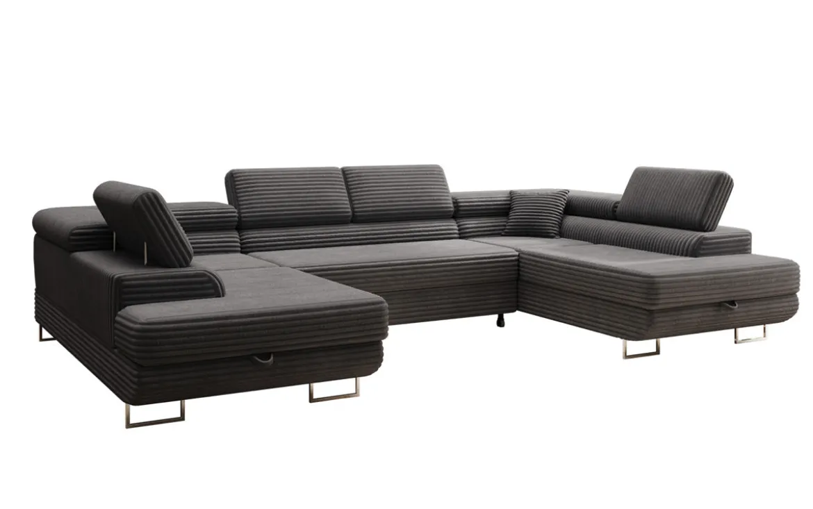 Designer Sofa Vigo mit Schlaf - und Klappfunktion in Cord