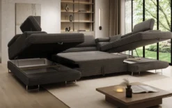 Designer Sofa Vigo mit Schlaf - und Klappfunktion in Cord