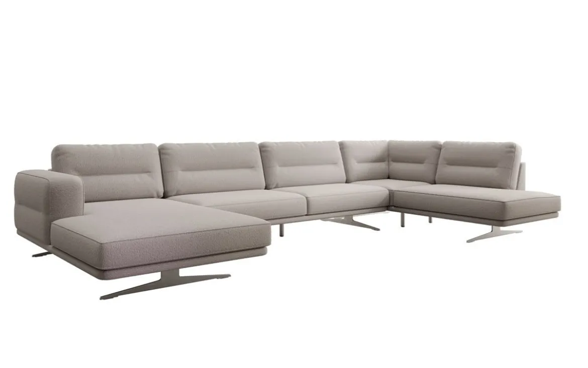 Designer Sofa Wohnlandschaft Torino U in Bouclé