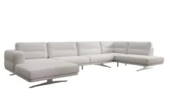 Designer Sofa Wohnlandschaft Torino U in Bouclé