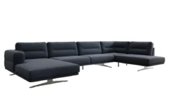 Designer Sofa Wohnlandschaft Torino U in Bouclé