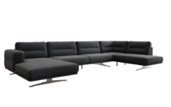 Designer Sofa Wohnlandschaft Torino U in Bouclé