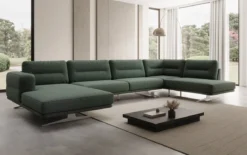 Designer Sofa Wohnlandschaft Torino U in Bouclé