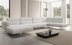 Designer Sofa Wohnlandschaft Torino U in Bouclé