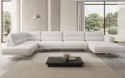 Designer Sofa Wohnlandschaft Torino U in Bouclé