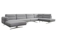 Designer Sofa Wohnlandschaft Torino U in Bouclé