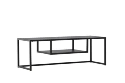 Designer TV-Lowboard Arvigo – Beige/Schwarz, Matt, aus Stahl
