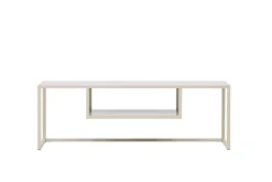 Designer TV-Lowboard Arvigo – Beige/Schwarz, Matt, aus Stahl
