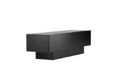 Designer TV-Lowboard Avento – Schwarz, Matt, mit Mittelfuß
