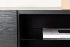 Designer TV-Lowboard Avento – Schwarz, Matt, mit Mittelfuß