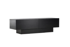 Designer TV-Lowboard Avento – Schwarz, Matt, mit Mittelfuß
