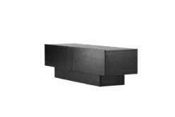 Designer TV-Lowboard Avento – Schwarz, Matt, mit Mittelfuß