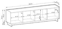 Designer TV Lowboard Kiyora 195 cm